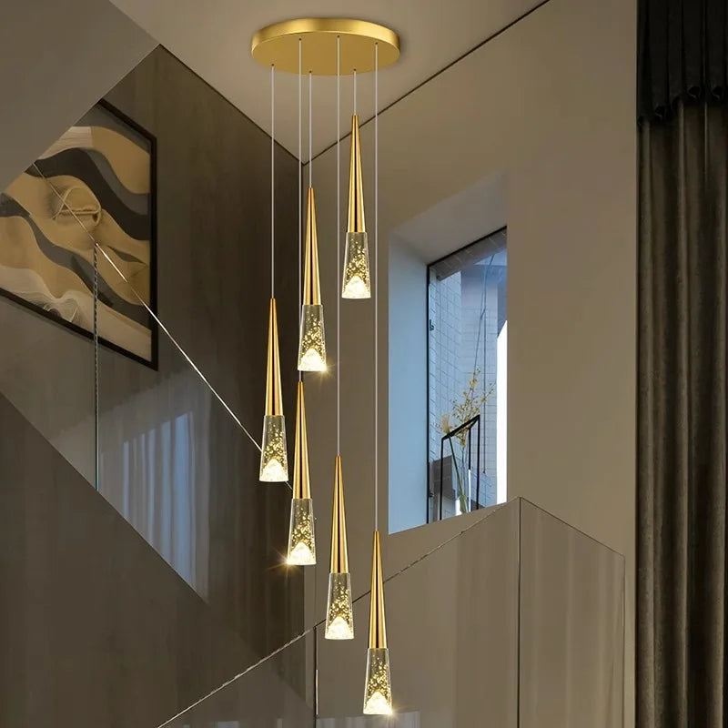 Nordic Home Decoration Stair Chandelier Living Room Dining Pendant Lights Ceiling Lighting