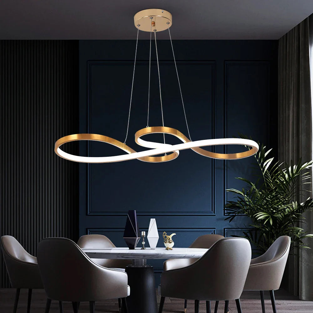 Acrylic Chandelier LED Ceiling Light Minimalist Design for Dining Room