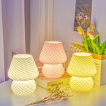 Striped Mushroom LED Table Lamp: Korean Ins Style, Cute Mini Desk Decor
