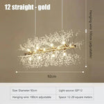 Dandelion Crystal Ceiling Lamp Chandelier for Bedroom Dining Room Kitchen Island