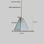 Glass LED Pendant Lamp: Handmade Japanese Style Adjustable Hanging Light Fixtures