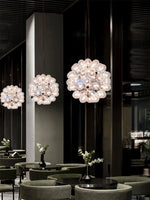Clear Glass Bubble G4 LED Dandelion Chandelier - Gold/Silver/Black Hardware