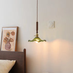 Glass Walnut Copper LED Pendant Light for Living Dining Bedroom, Nordic Modern Design