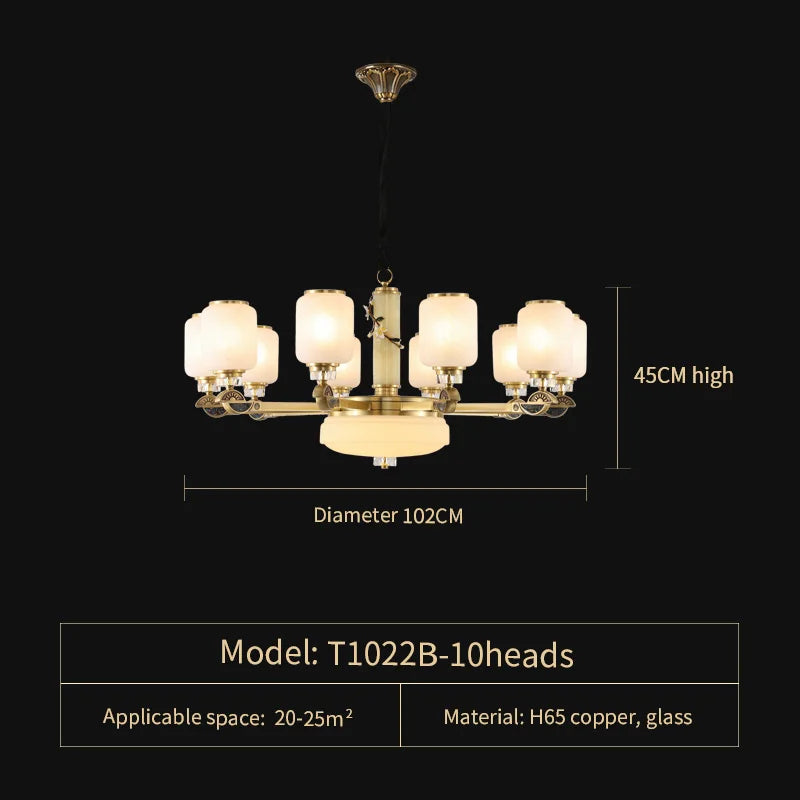 Luxe Jade Chandelier for Living Room, Villa, and Duplex Hall
