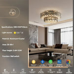 Gold Crystal Ceiling Chandelier: Luxury Modern LED Pendant for Home Décor