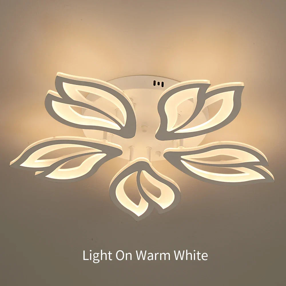 Flower Acrylic Chandelier: Modern Minimalist Living Dining Room Ceiling Light