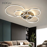 White Gold LED Chandelier for Living Room Study Parlor, Modern Indoor Lighting