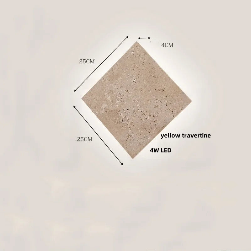 Yellow Travertine Stone LED Wall Sconce - Modern Nordic Design