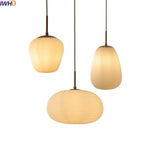 Glass Copper LED Pendant Chandelier for Bedroom Dining Living Room