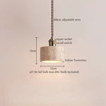 LED Pendant Light Yellow Travertine Modern Hanging Lampara