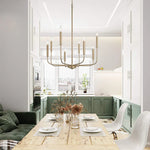 Gold Black Retro Chandelier Candle Ceiling Lighting for Living Room & Restaurant