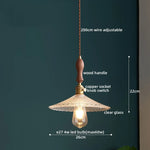 Clear Glass Pendant Lamp Japanese Style LED Hanging Lights