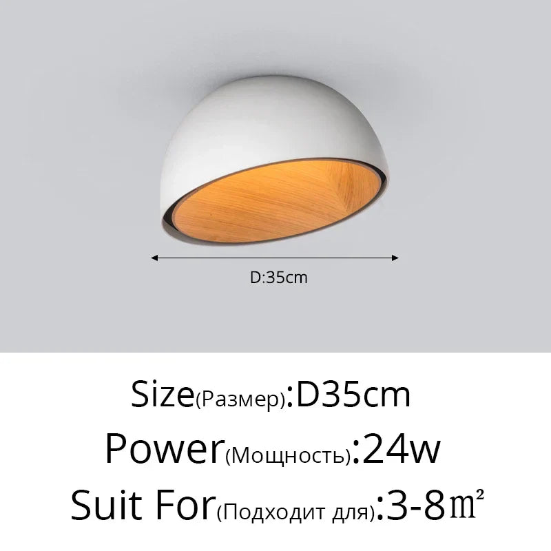 Wood Grain Bevel Ceiling Lamp for Corridor Bedroom Living Room
