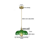 Copper Glass Chandelier LED Pendant Light for Living Room Dining Bar Kitchen