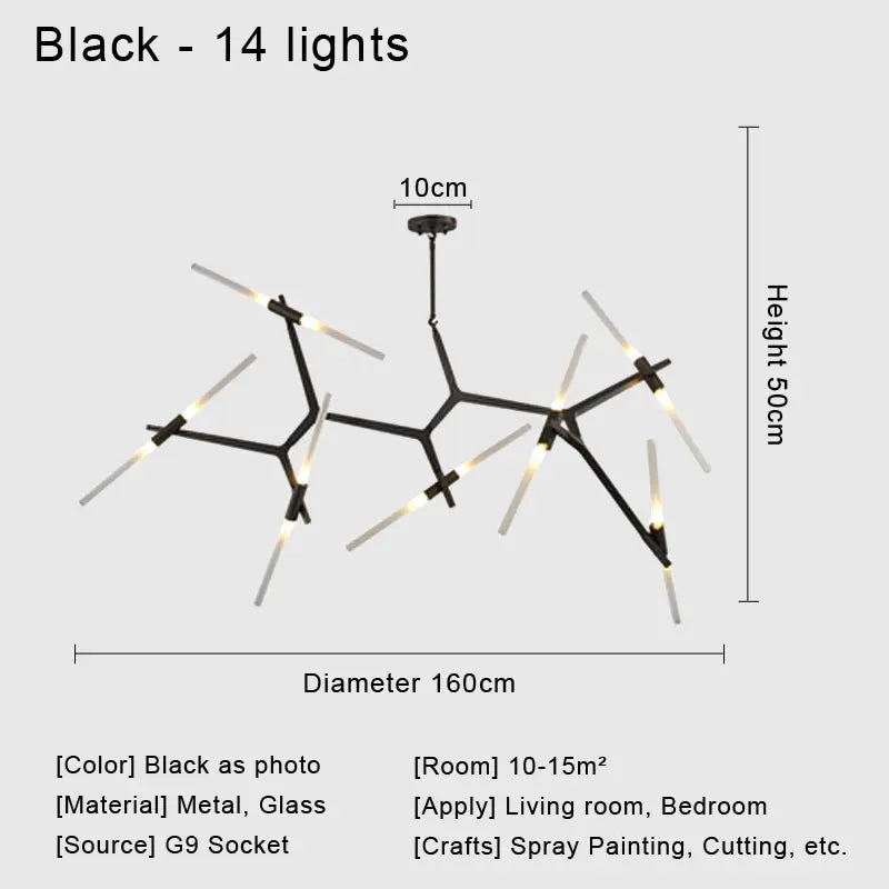 Glass LED Chandelier Ceiling Light for Modern Nordic Design Home Decor