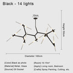 Glass LED Chandelier Ceiling Light for Modern Nordic Design Home Decor