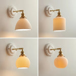Striped Ceramic LED Wall Sconce: Modern Nordic Interior Light