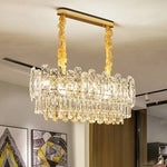 Gold Lustre Chandelier LED Crystal Light Fixture - Postmodern Luxury Hanging Lamp