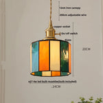 Afralia™ Conch Glass LED Pendant Light Fixture Tiffany Children Dining Room Hang Lamp
