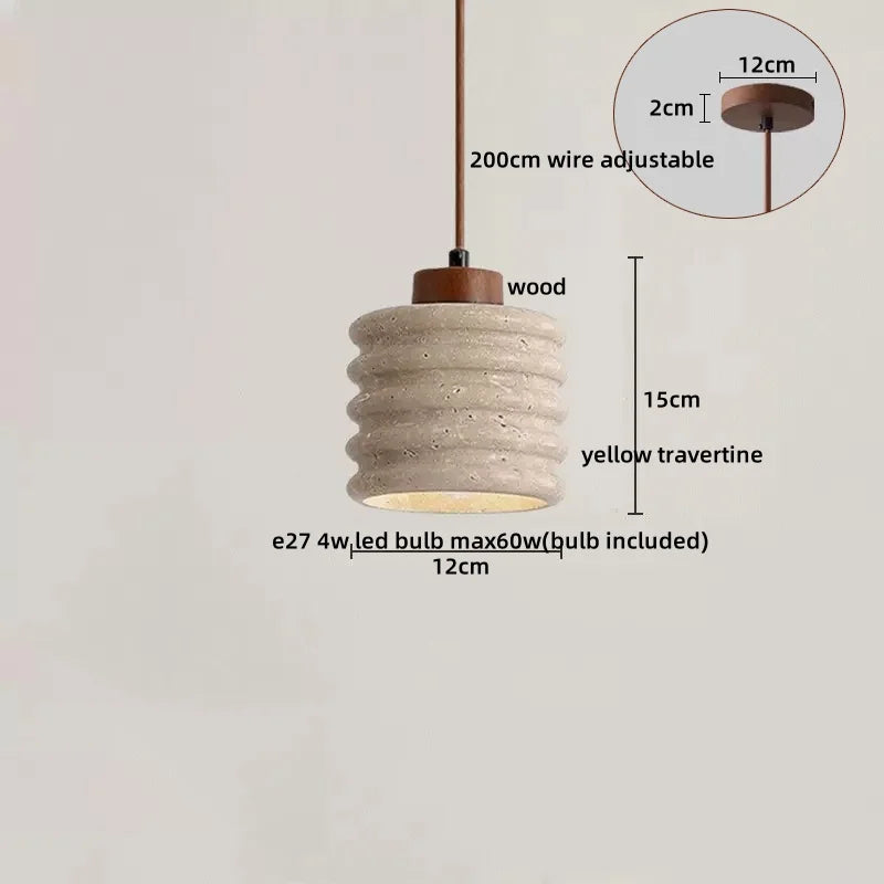 Yellow Cave Stone LED Pendant Lamp Modern Hanging Light Fixtures