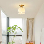 LED Resin Copper Ceiling Light Fixture for Aisle Porch Living Room