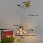 Glass Brass LED Wall Sconce Vintage Vanity Light Wandlamp