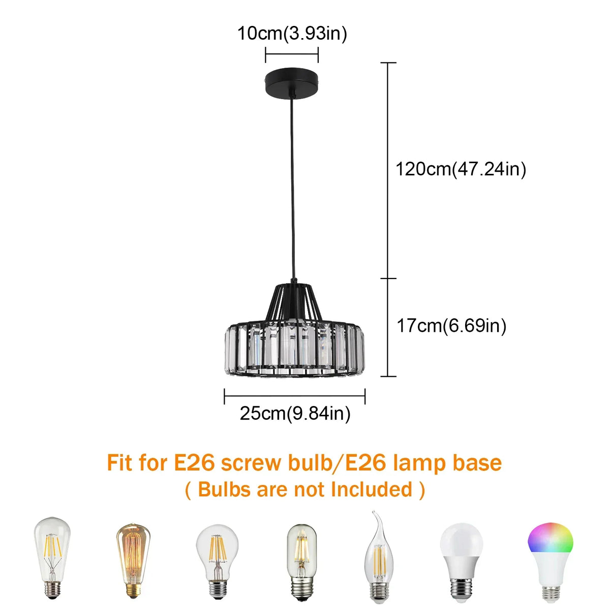 K9 Crystal Pendant Light LED Ceiling Lamp Nordic Chandelier for Living Room