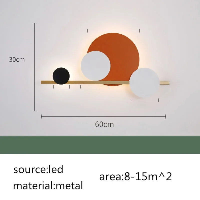 Circular Sofa Luxury Wall Lamp: Simple Modern Nordic Bedroom Lighting