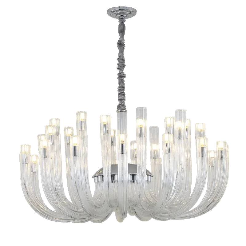 Glass Chandelier LED Hanging Light for Living Room Bedroom Dining Room - 2024 Collection.