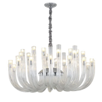 Glass Chandelier LED Hanging Light for Living Room Bedroom Dining Room - 2024 Collection.