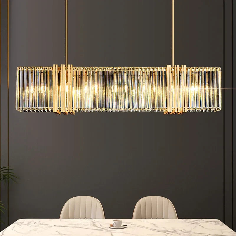 Luxe E14 LED Crystal Pendant Chandelier: Elegant Dining Room Lighting