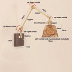 Wood LED Wall Light with Pull Chain Switch & Rotatable Amber Glass