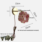 Butterfly Glass Wall Light: Up Down Rotate LED Fixture for Bedroom Living Room