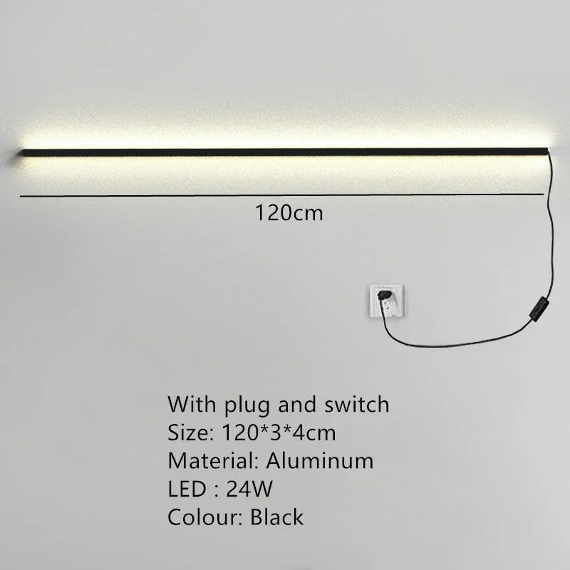 Modern Dimmable Long Wall Lamp for Bedroom and Living Room