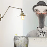 Vintage Industrial Long Arm Adjustable LED Wall Sconce Pull Chain Switch Bedside Lamp