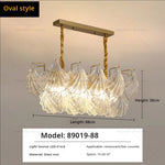 Pearl Crystal Chandelier for Dining Living Bedroom, Elegant French Shell Glass Light