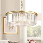 Gold Black Metal Crystal Pendant Lights Chain Hanging LED Suspension Lamp Fixtures