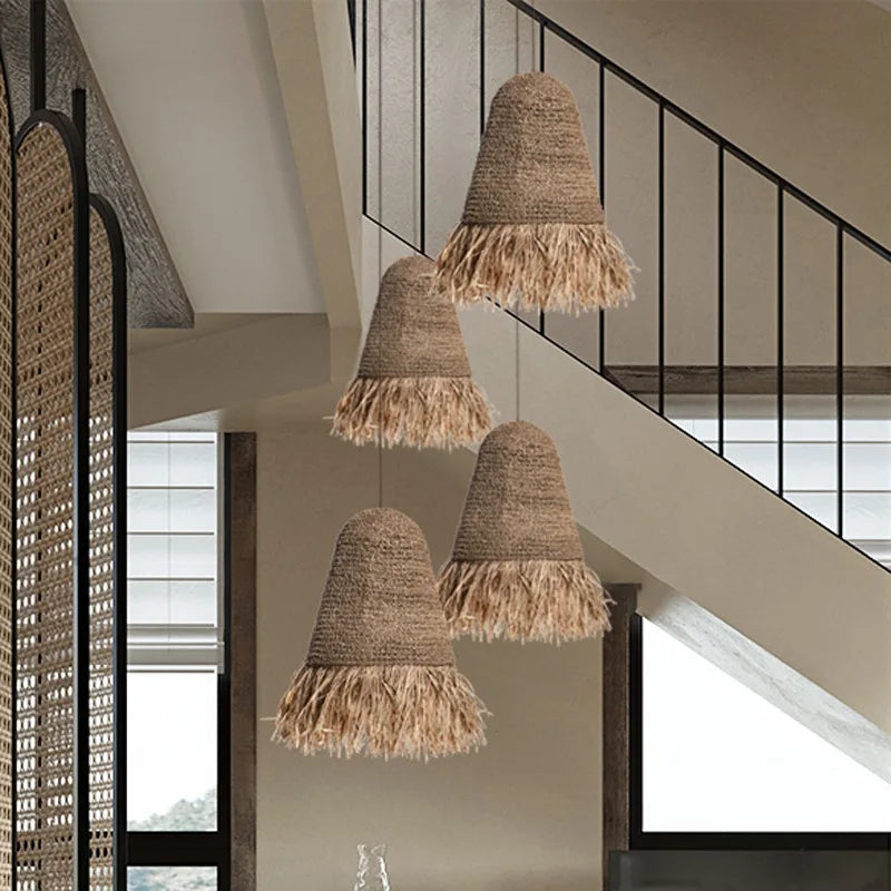 Handmade Rattan Pendant Light for Living Room, Bedroom - Japanese Style