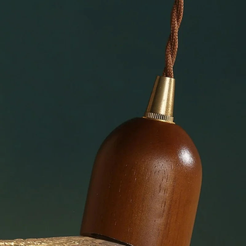 Japanese Style Copper Glass Chandelier Pendant Lights for Living Room Bedroom Bar