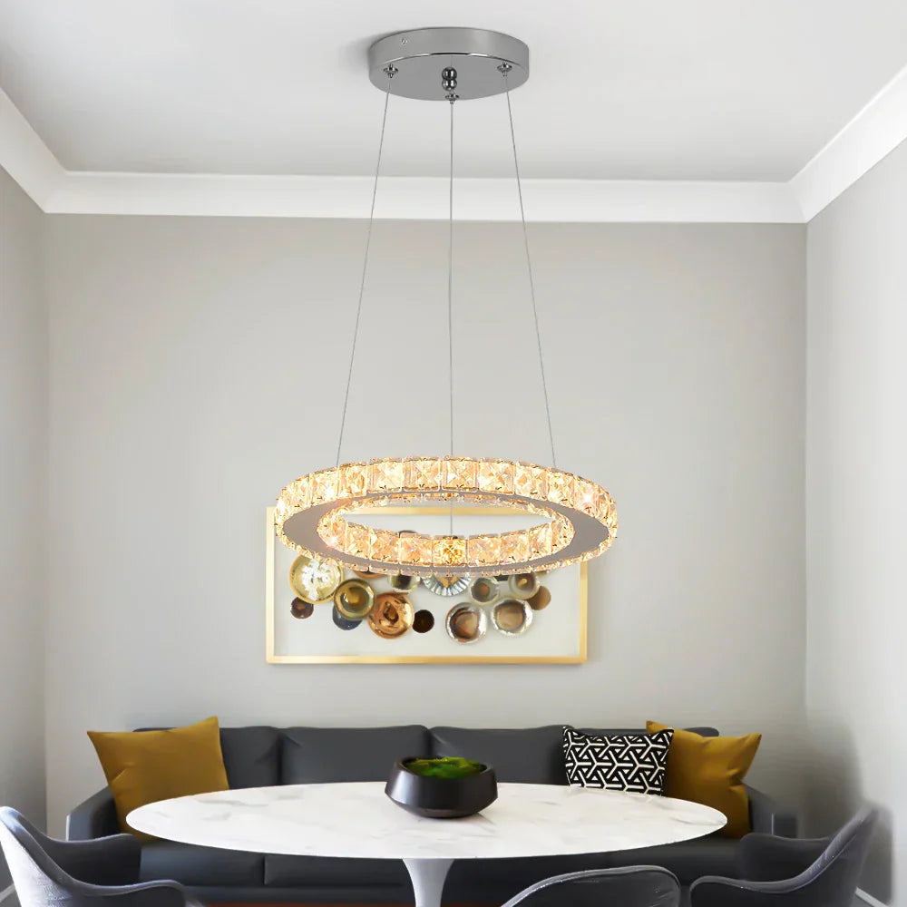 Crystal LED Pendant Chandelier for Home Décor - Modern Art Fixture