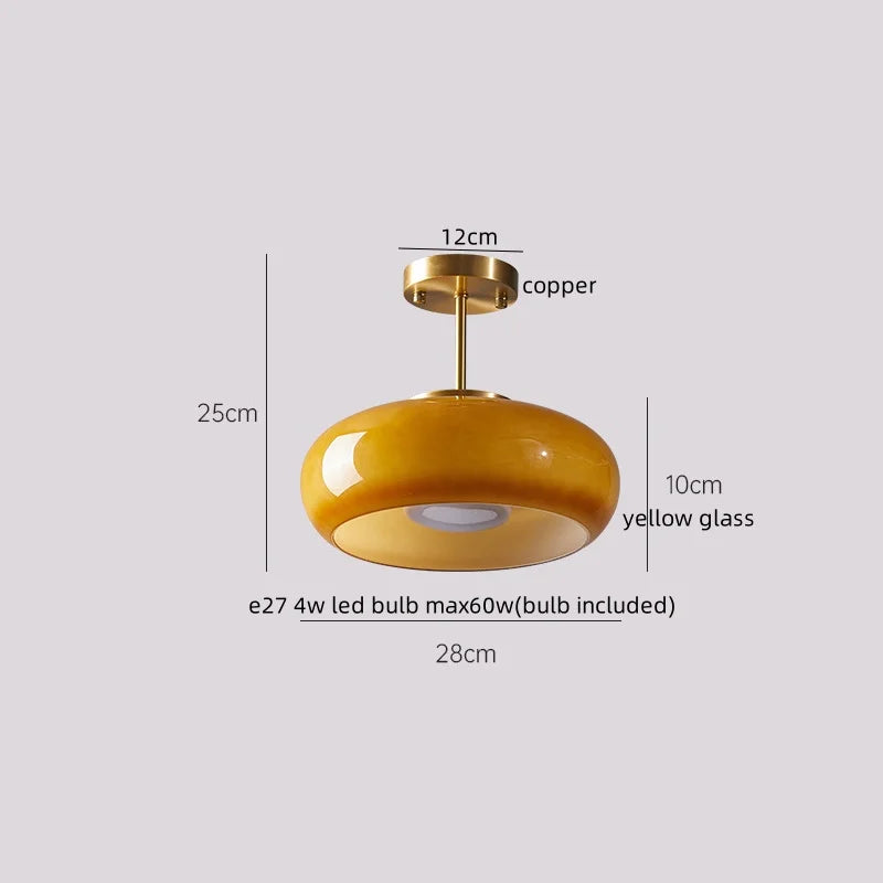 Walnut LED Ceiling Lamp Modern Indoor Lighting Fixture