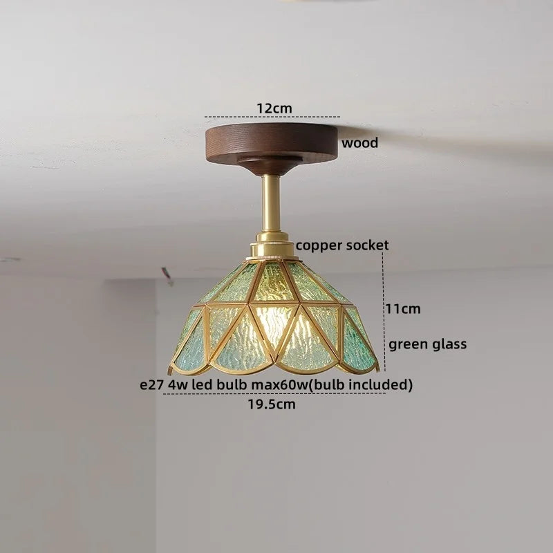 Yellow Glass LED Ceiling Lamp - Modern Nordic Style Lighting Fixtures