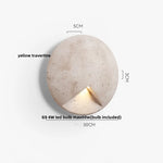 Double LED Wall Lamp Sconce Yellow Cave Stone Iron Canopy Mirror Light