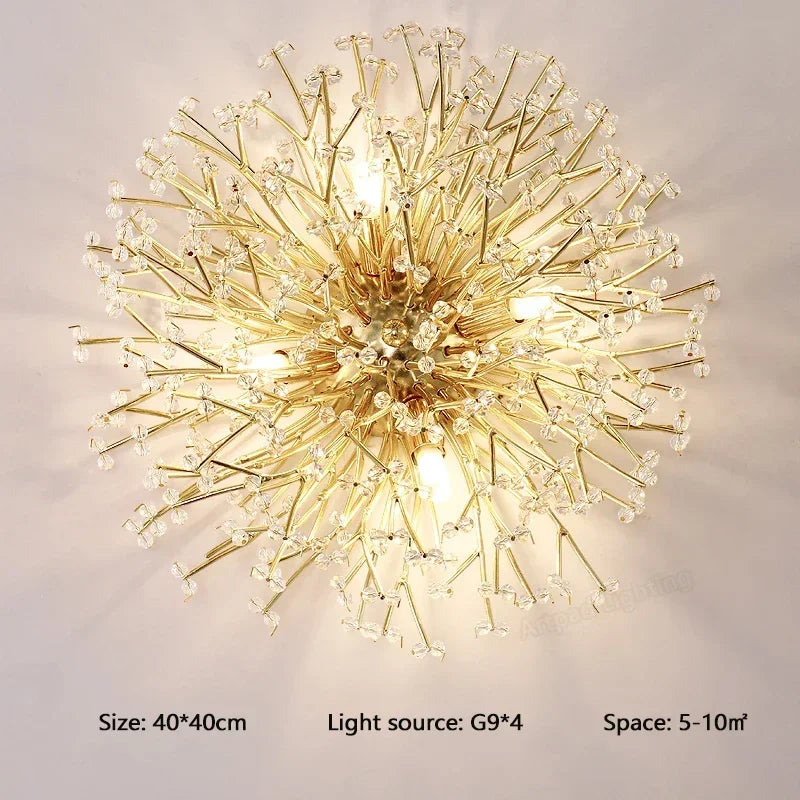 Nordic Crystal LED Wall Light: Modern Gold Living Room Decor & Bedroom Bedside Lamp