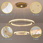 Crystal Pendant LED Chandelier for Modern Living Room Kitchen Decor