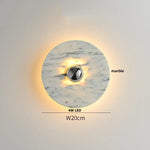 Yellow Travertine LED Wall Lamp, Modern Glass Ball Bathroom Mirror Light