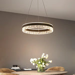 Crystal Ring LED Pendant Light - Modern Home Lighting for Bedroom and Restaurant