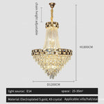 Crystal Chandelier: Smart Dimming Duplex Villa Pendant for Luxe Living Rooms