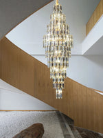 Crystal Loft Pendant Light: Sleek Spiral Staircase Chandelier