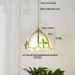 Nordic Walnut Glass LED Pendant Lamp Kitchen Light Fixtures